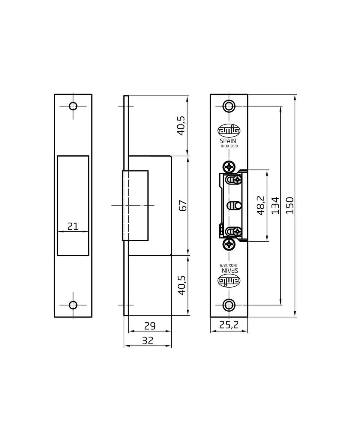 Abrepuertas Eléctrico de Embutir para Puertas Amig