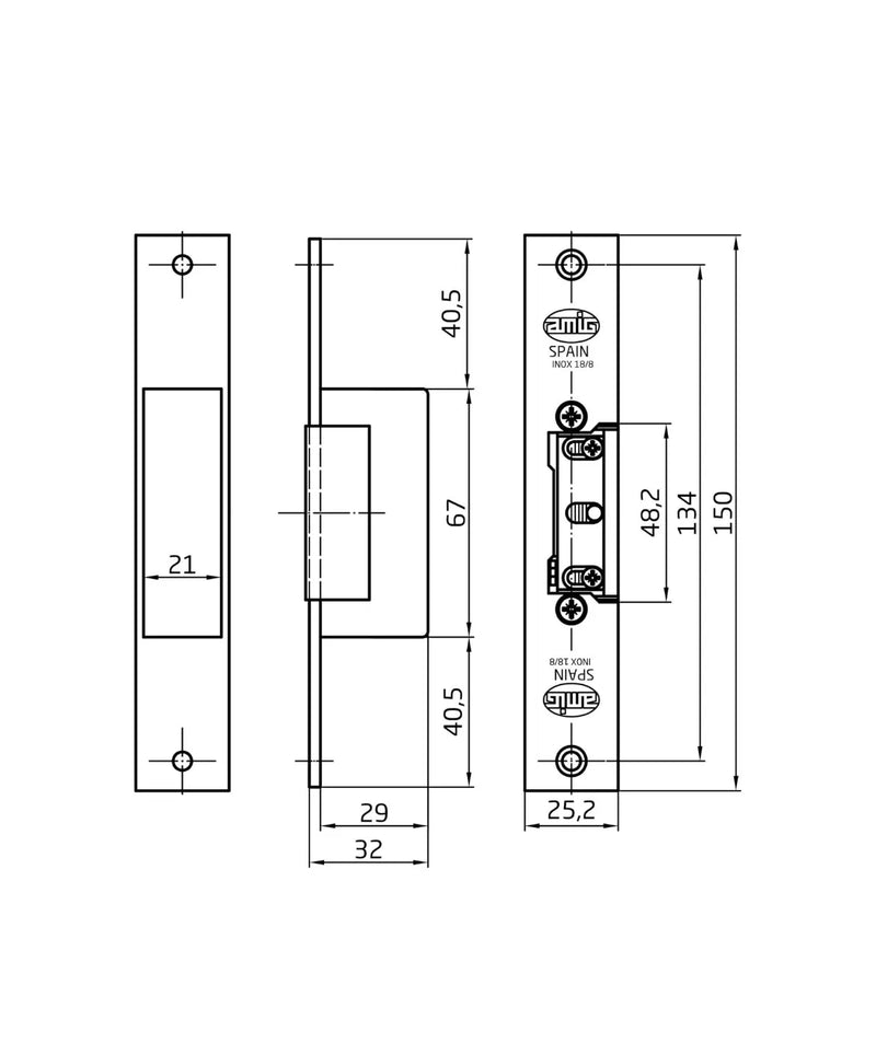 Abrepuertas Eléctrico de Embutir para Puertas Amig