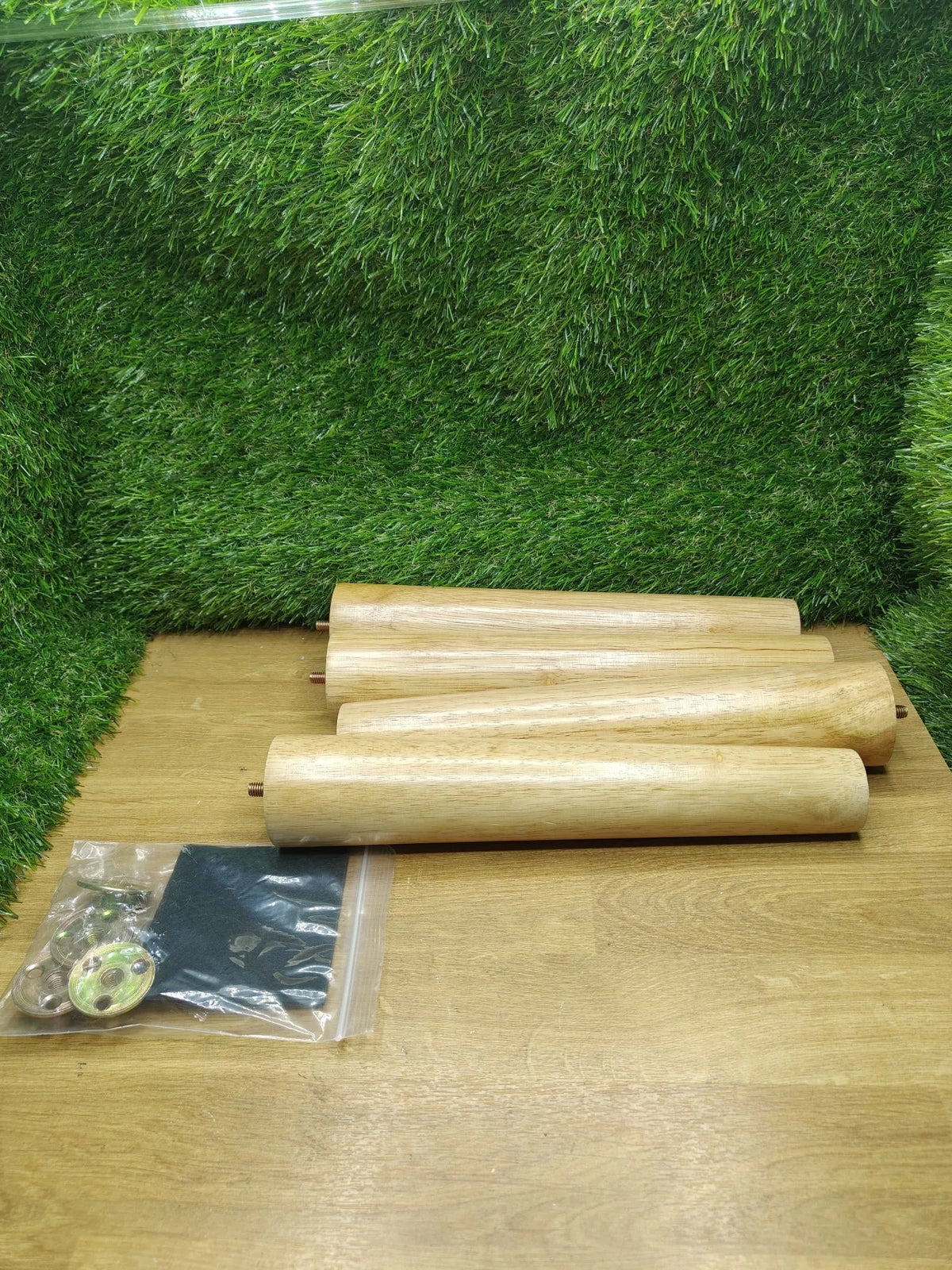 Juego de 4 patas de madera maciza