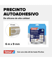 Tira Silicona Adhesiva para Sellar Brechas de Ventanas y Puertas tesamoll