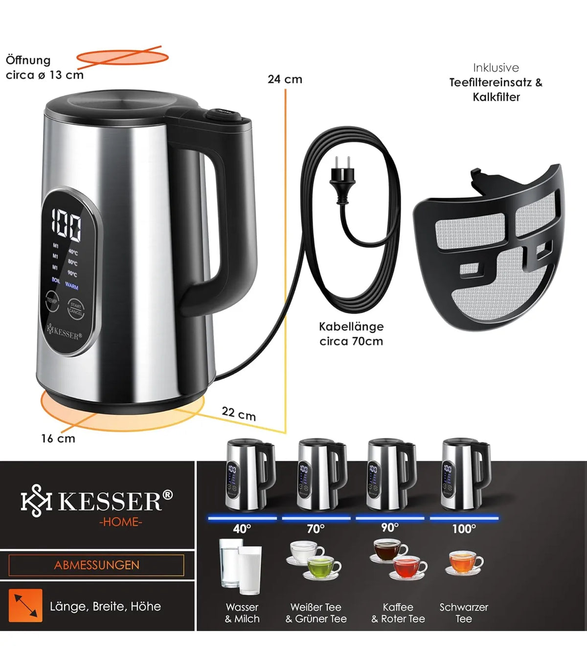 Hervidor de acero inoxidable - Kesser