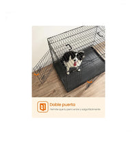 Jaula para Perros Plegable con 2 Puertas