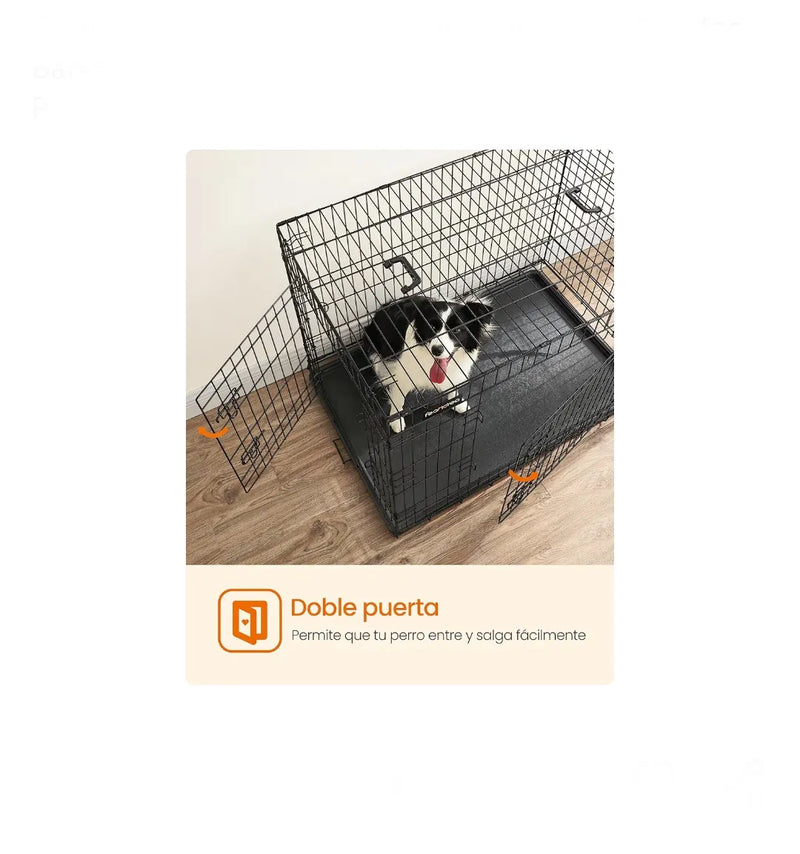 Jaula para Perros Plegable con 2 Puertas