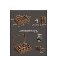 Caja para Relojes con 10 Compartimentos