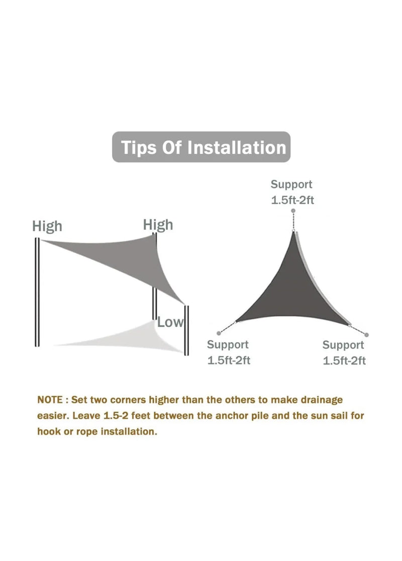 Toldo Vela de Sombra Triangular Impermeable