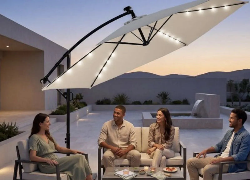 Parasol con luces led
