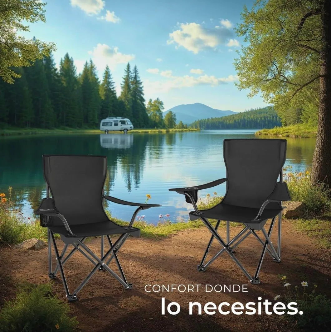 Set de 2 sillas plegables de camping