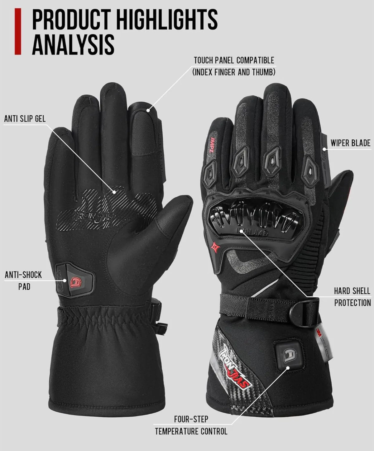 Guantes calentadores moto