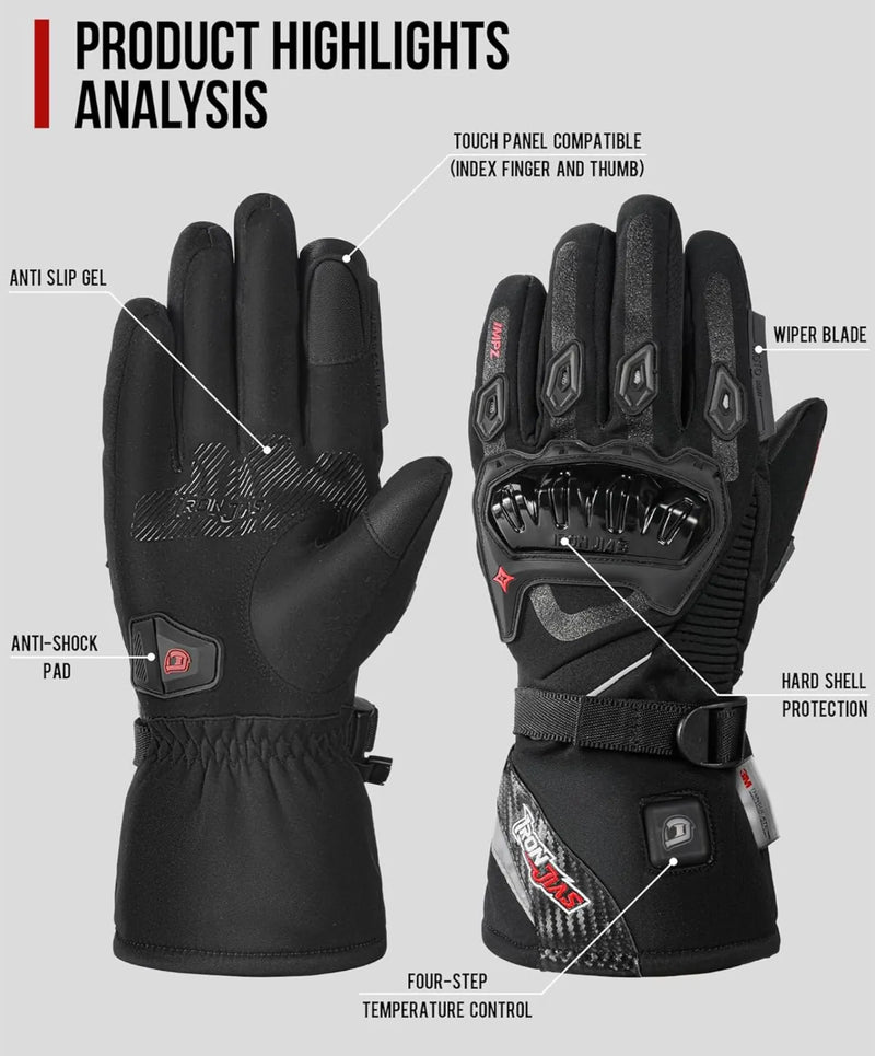 Guantes calentadores moto