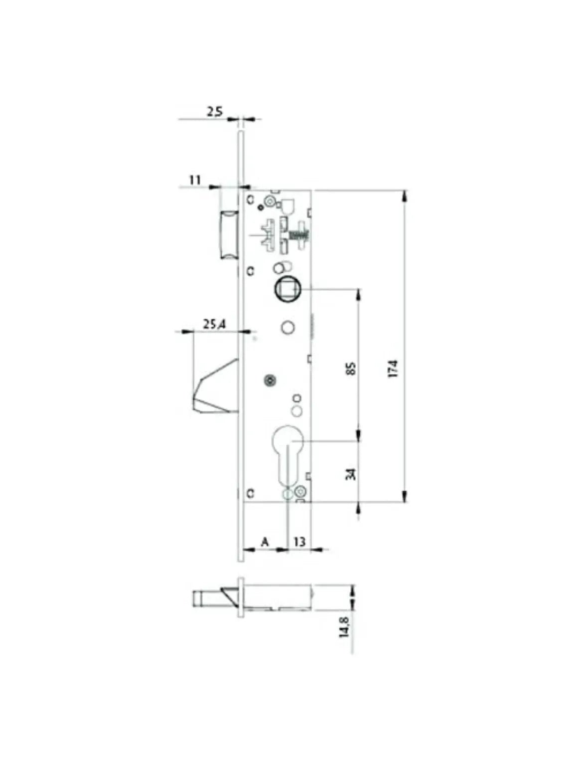 Cerradura Monopunto Tesa Assa Abloy 4210BE303NI