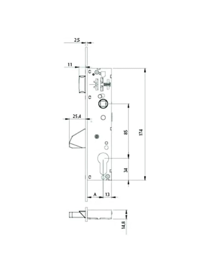 Cerradura Monopunto Tesa Assa Abloy 4210BE303NI