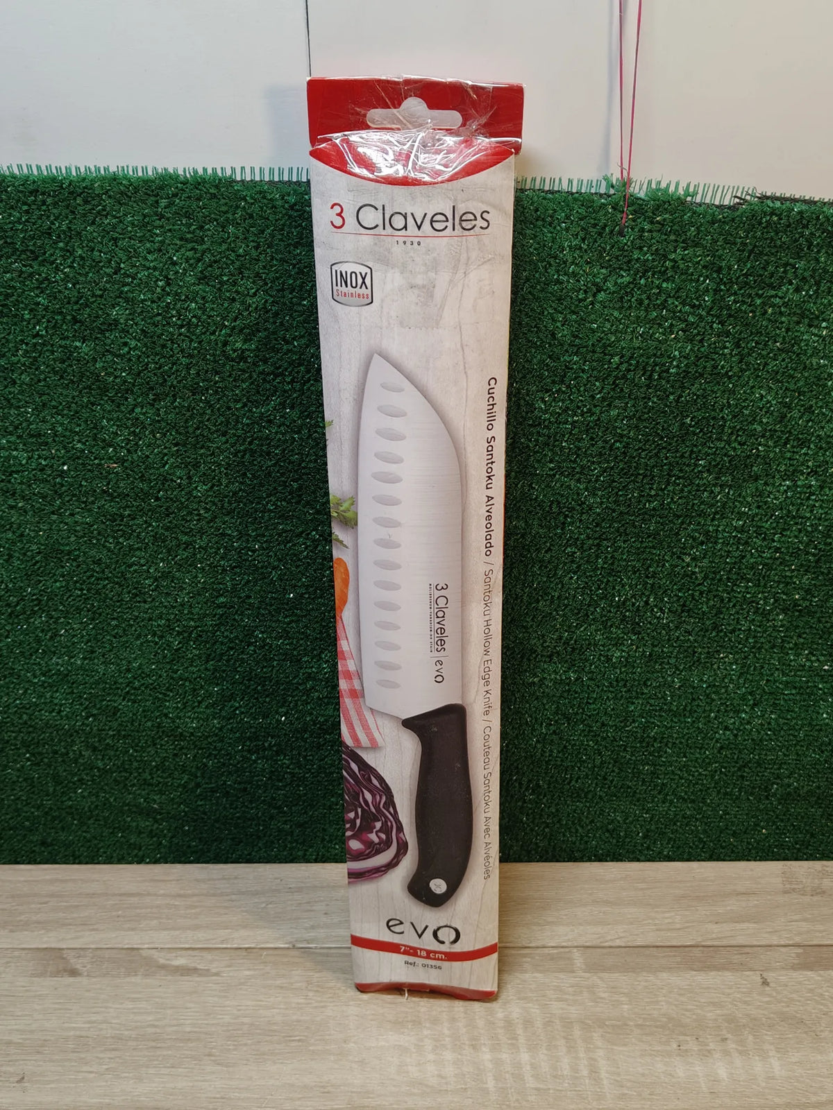 Cuchillo Santoku alveolado 3Claveles Evo