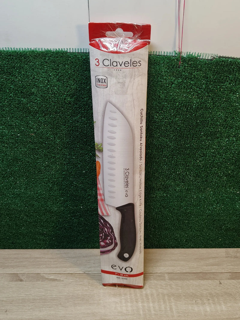 Cuchillo Santoku alveolado 3Claveles Evo