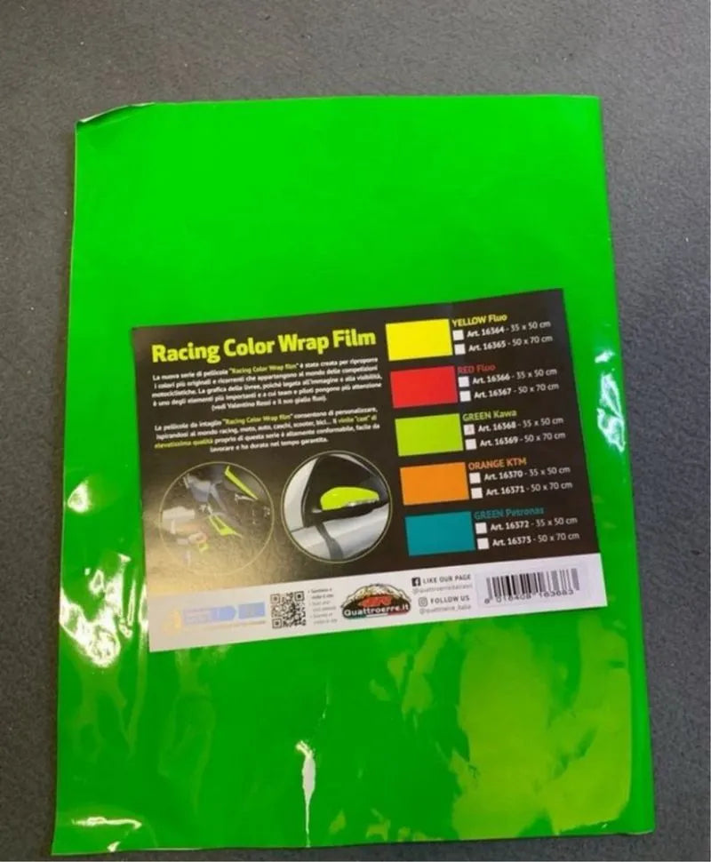 Hoja Adhesiva Película Verde Fluorescente