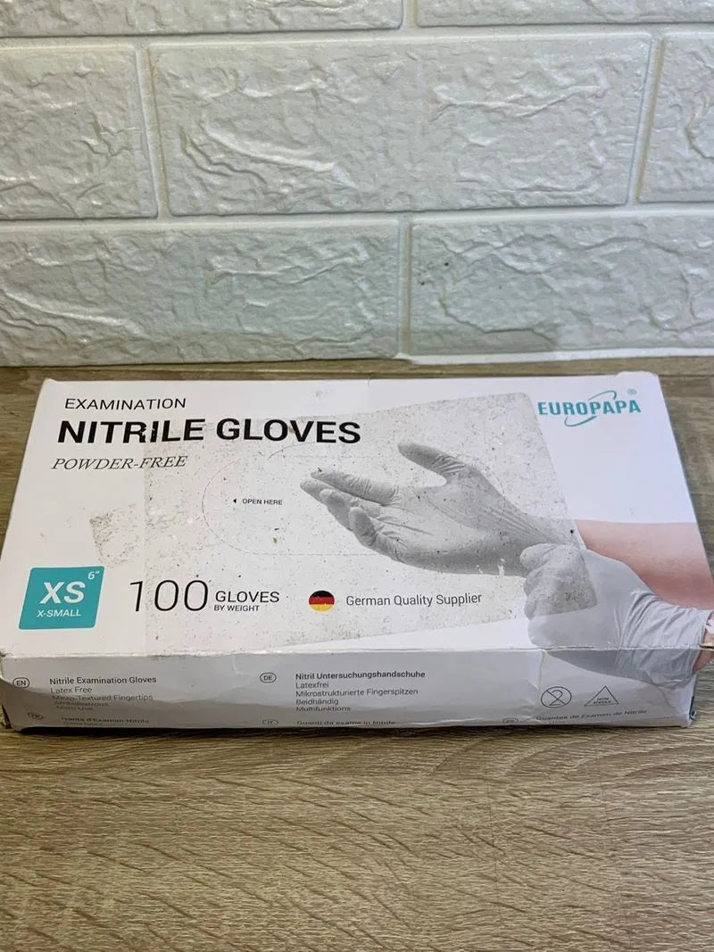 100 Guantes Blancos De Nitrilo XS