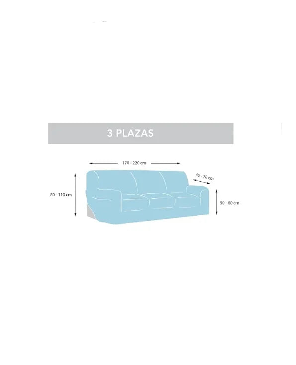 Funda Sofá Elástico Túnez 3 Plazas 170 a 220 cm