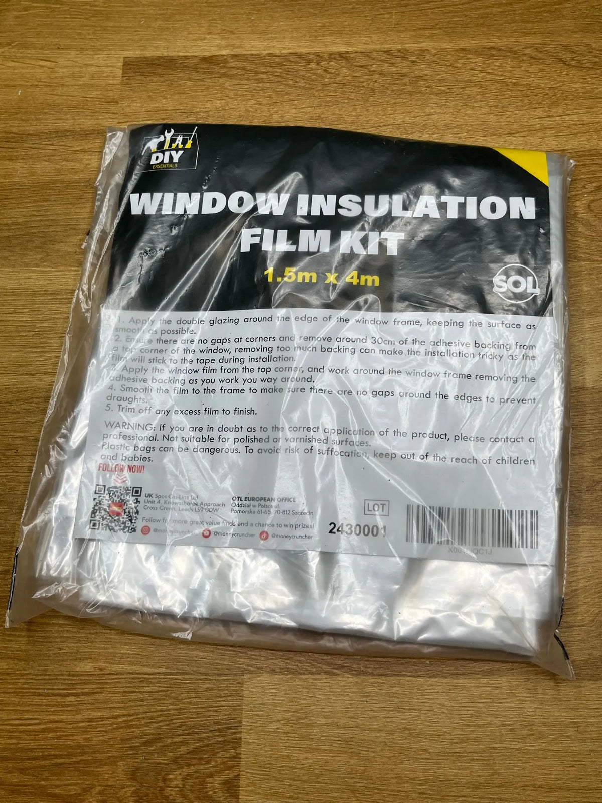 Kit de película de aislamiento de ventana