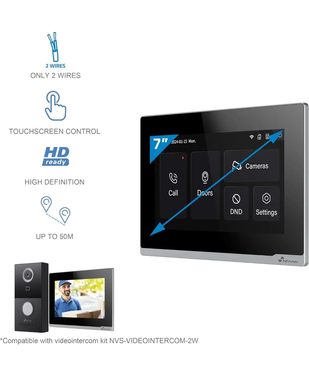 Monitor adicional para videoportero - Nivian