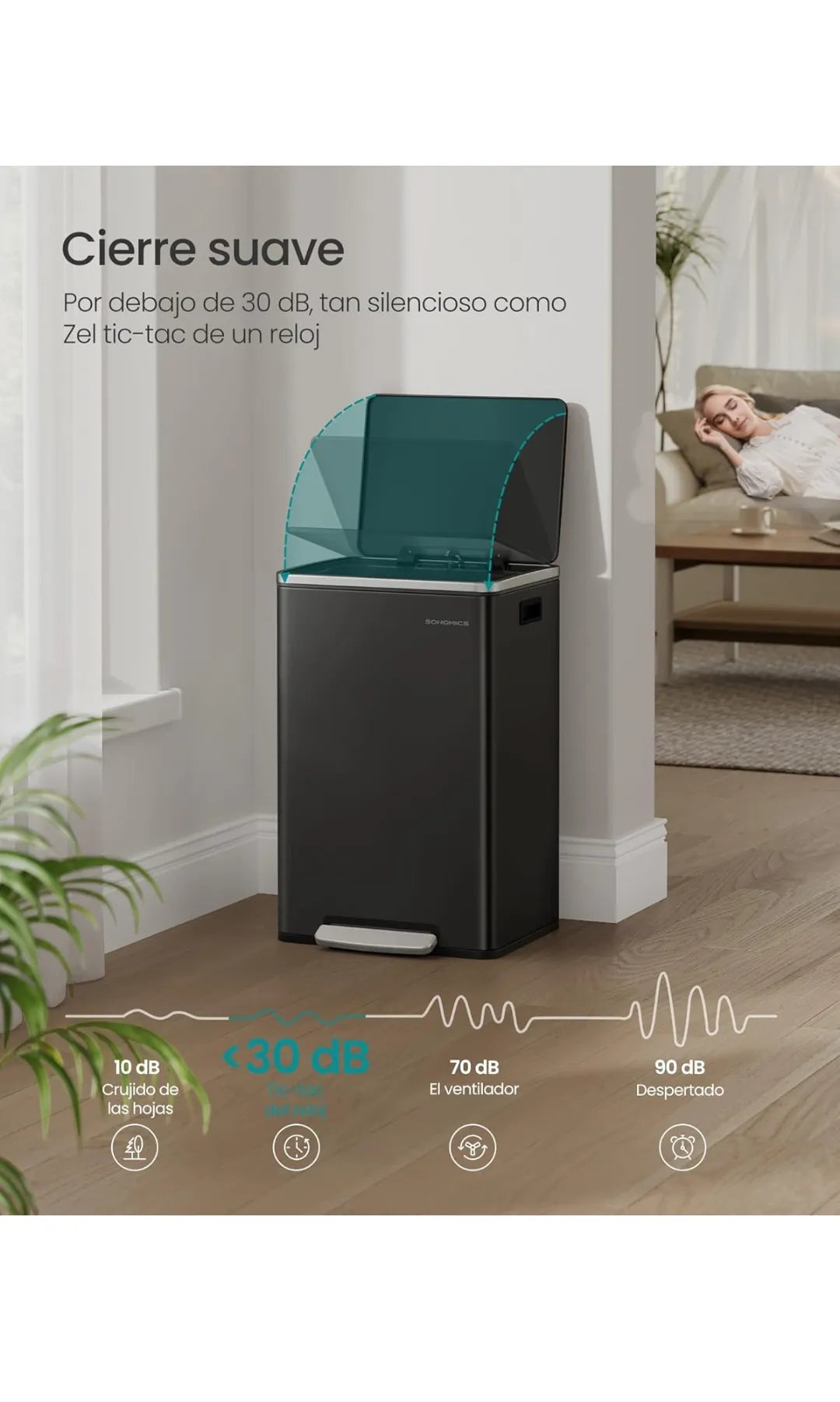 Cubo de Basura 50 L, con 15 Bolsas