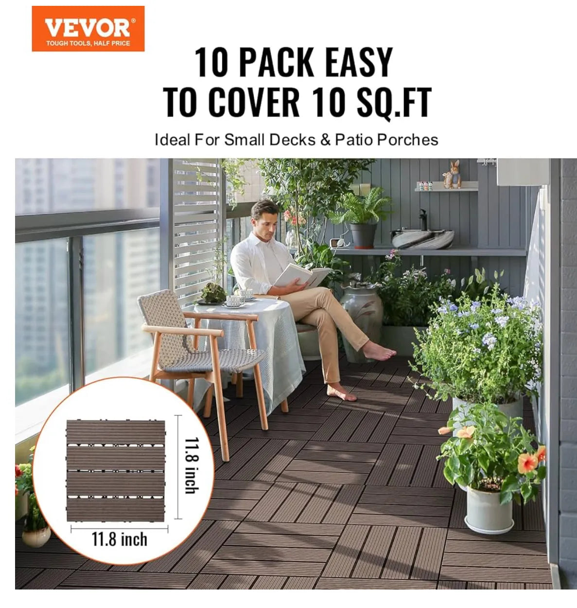 Azulejos Entrelazados para Terraza Vevor
