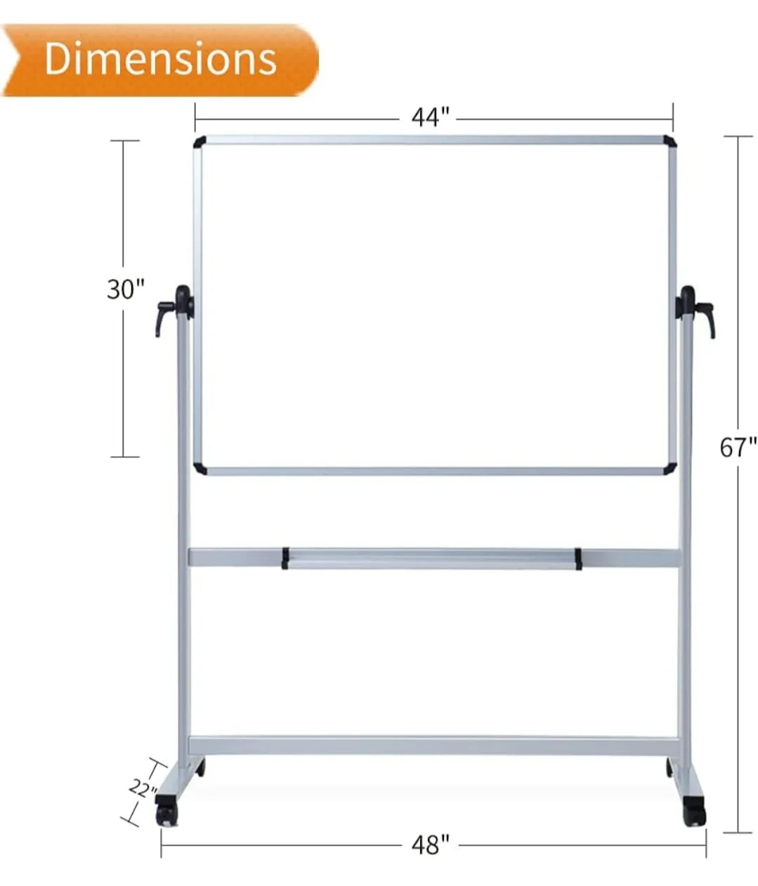 Pizarra blanca magnética de doble cara - Vizpro