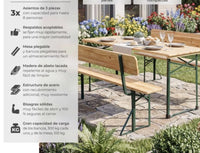 Conjunto de mesa y bancos