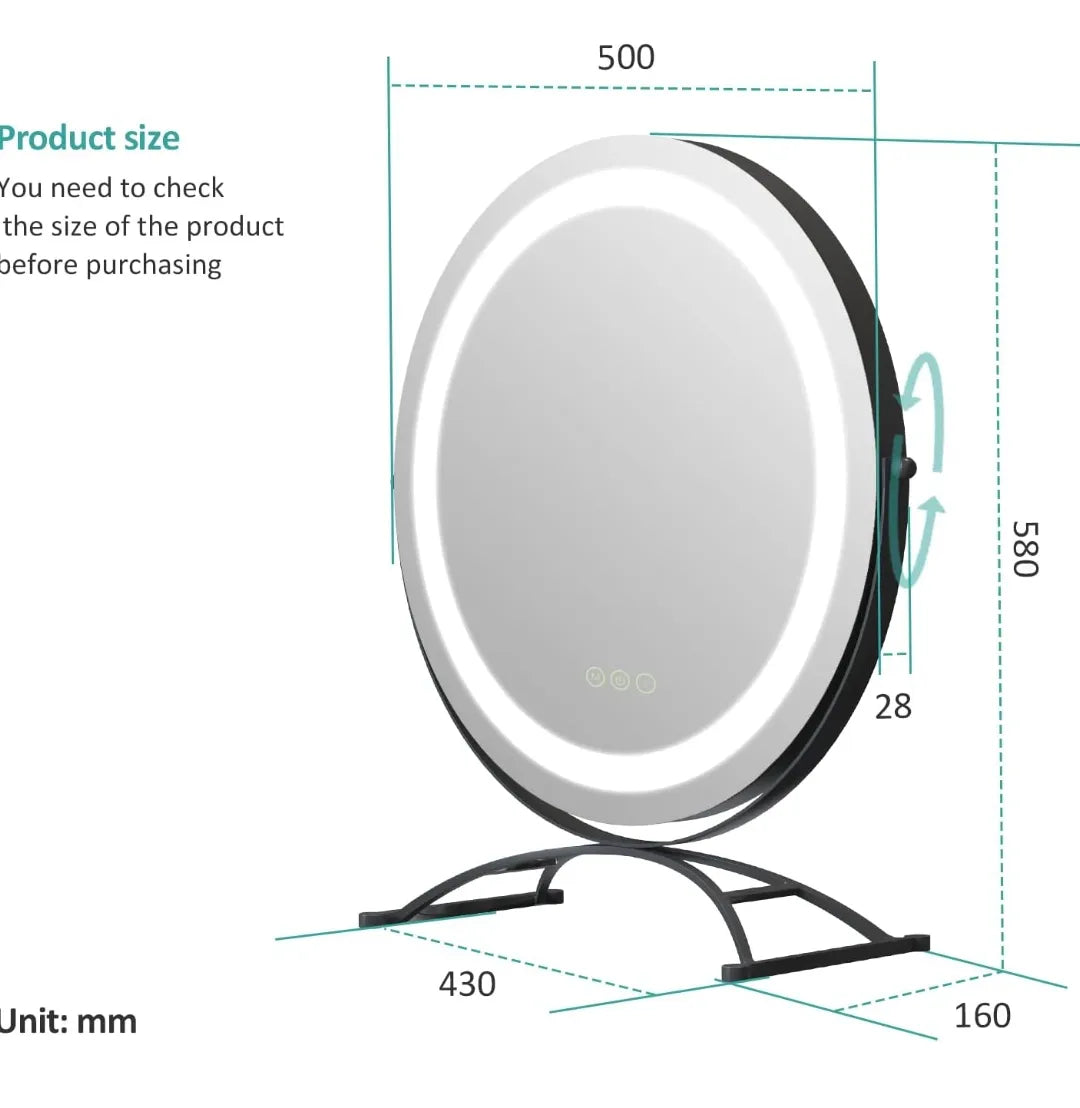 Espejo de tocador con luz led - Emke