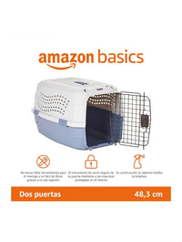 Transportín de 2 puertas azul - Amazon Basics
