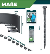 Borde flexible de plástico para césped