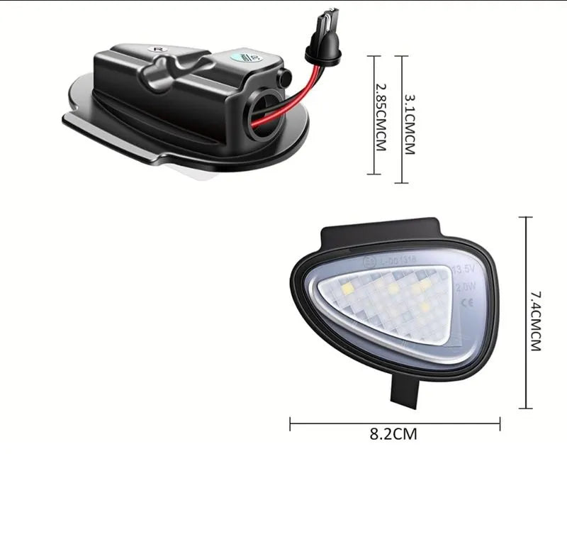 LED Charco Luces Espejo Retrovisor Lámpara 6000K