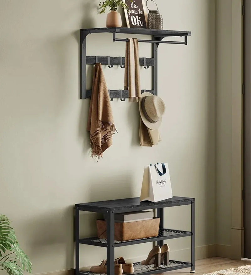Perchero de pared con 10 ganchos