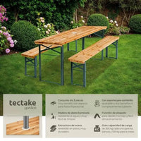 Conjunto de mesa y bancos para exterior
