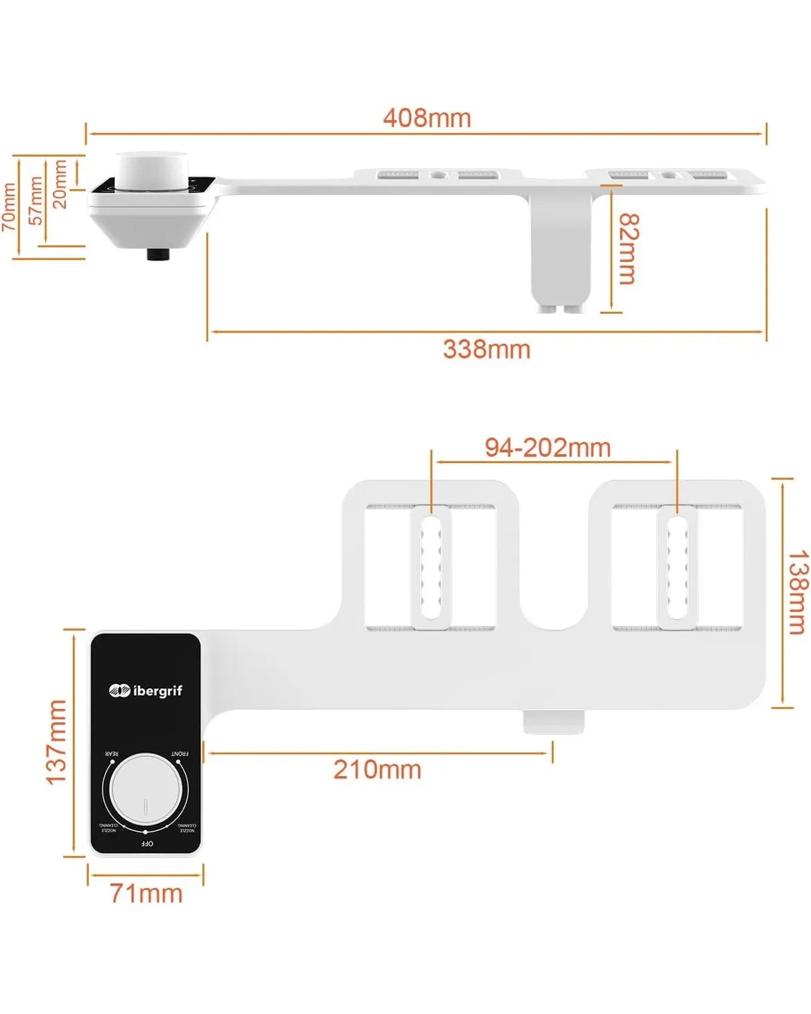 Bidet WC No Eléctrico Agua Fría Presión Ajustable Ibergrif
