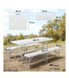 Conjunto de Camping Plegable de 3 Piezas Marron