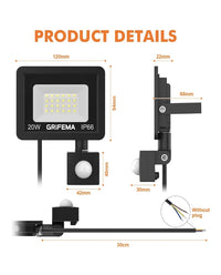 Foco LED exterior 20W GRIFEMA