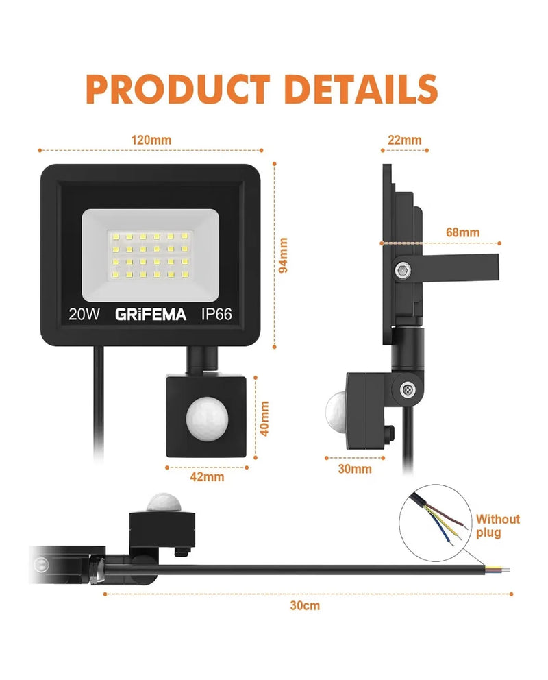 Foco LED exterior 20W GRIFEMA