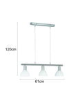 Luz colgante, de 3 x E14-40W, ajustable en altura