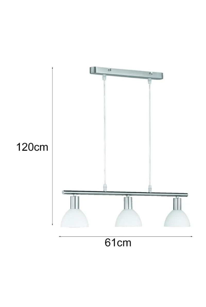 Luz colgante, de 3 x E14-40W, ajustable en altura