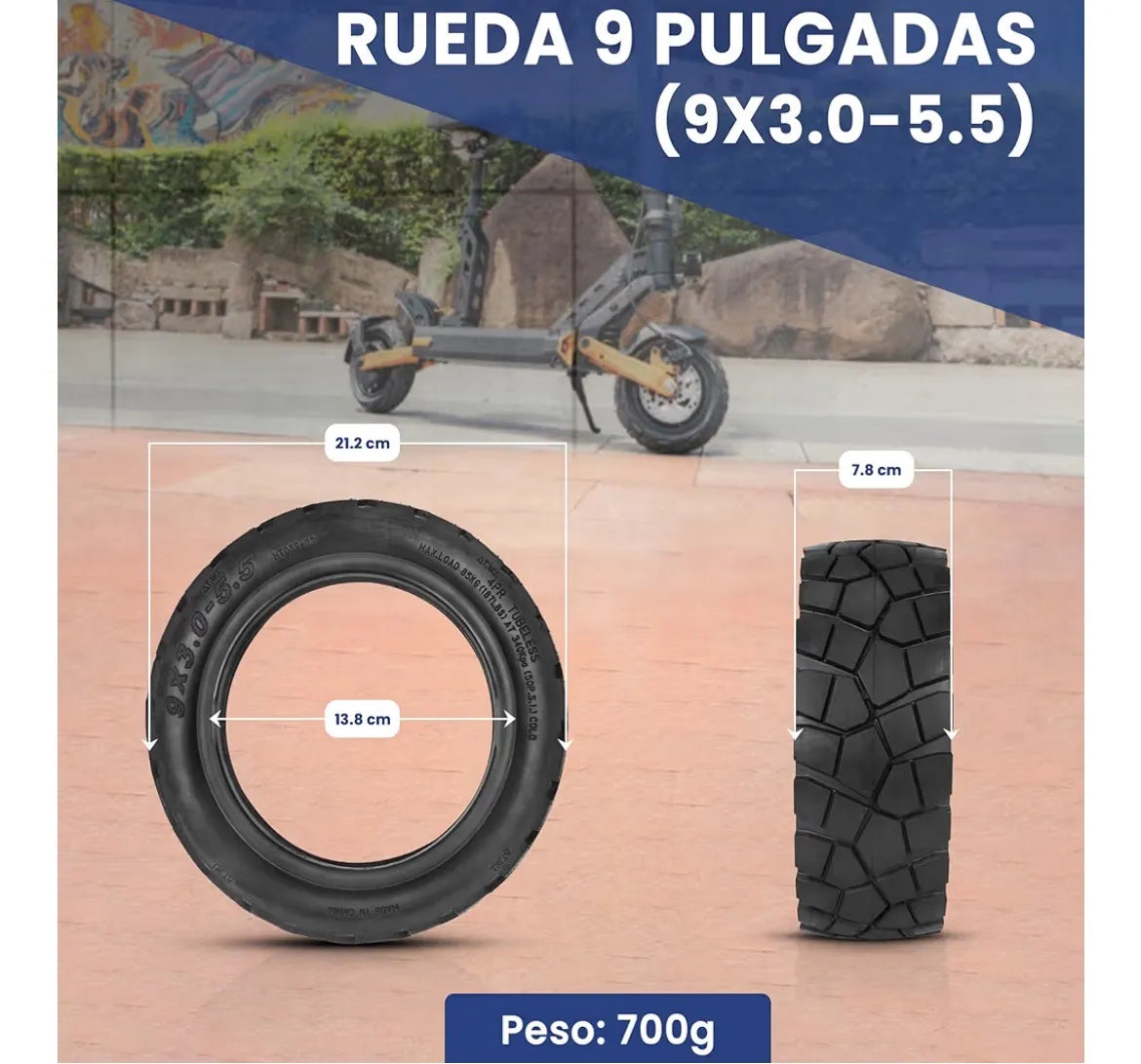 Rueda Tubeless 9x3.0 ANSENI