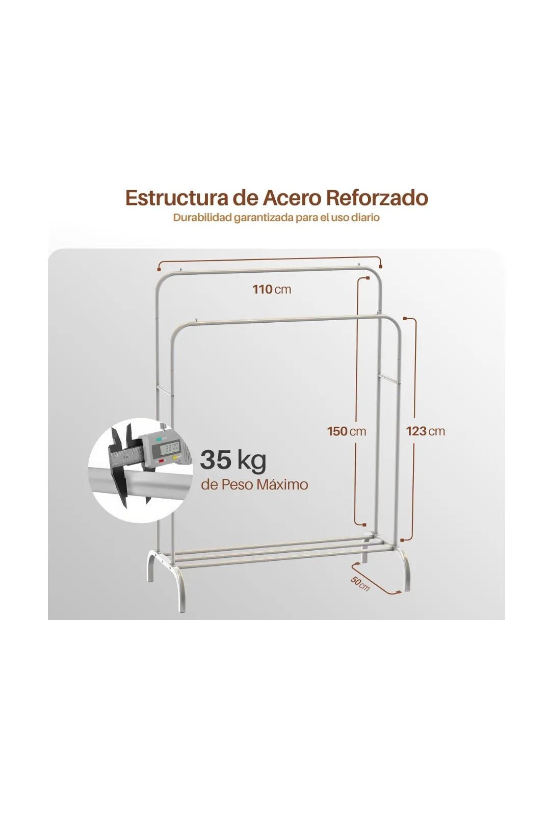 Perchero burro ropa resistente de acero – hasta 35 kg