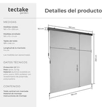 Toldo vertical exterior enrollable