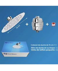 Cabezal de ducha y filtro de ducha de 15 etapas