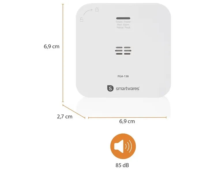 Detector de CO Conectado 85 dB Smartwares