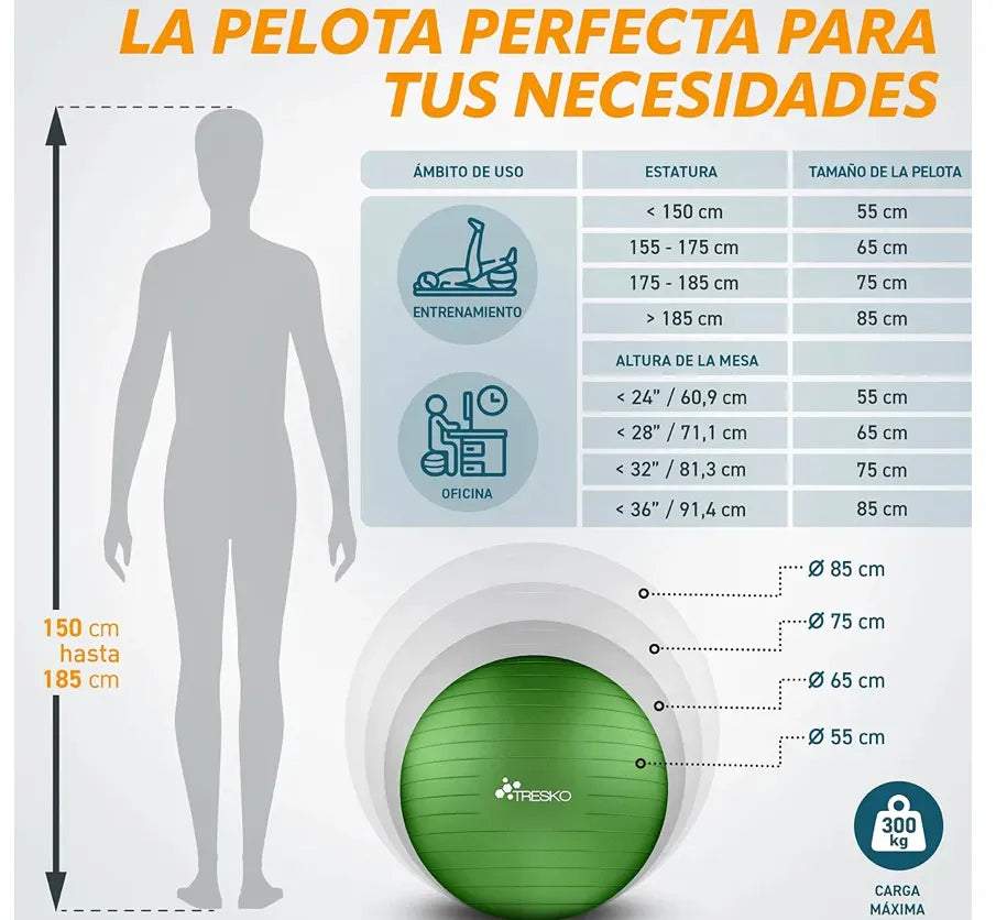 Pelota de gimnasia tresko