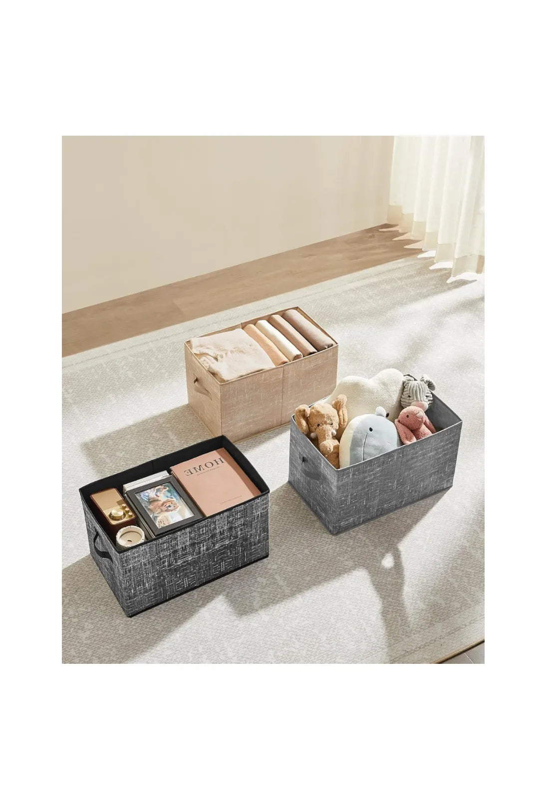 Cajas de Almacenaje Plegables, Juego de 3 Cestas