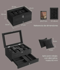 Caja de relojes con 8 ranuras