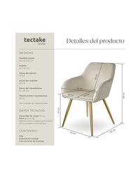 Silla Tapizada en Terciopel tectake