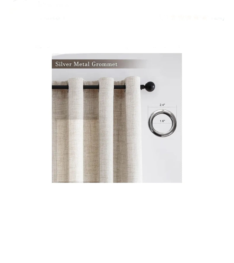 Cortinas Visillos Beige para Salón Cortinas Dormitorio 2 Piezas