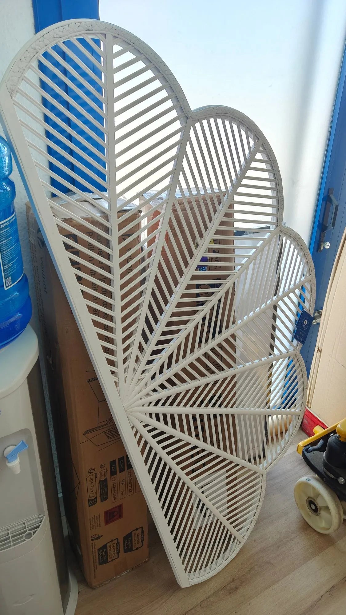 Cabecero Cama Madera Bambú Blanco