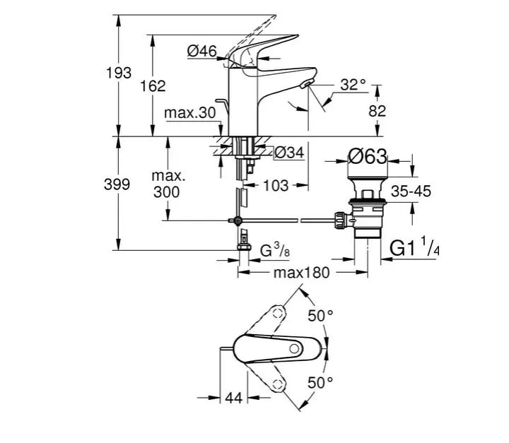 Grifo de Lavabo GROHE Swift